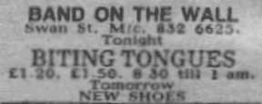 Biting Tongues at Band On The Wall, Swan Street, Manchester 